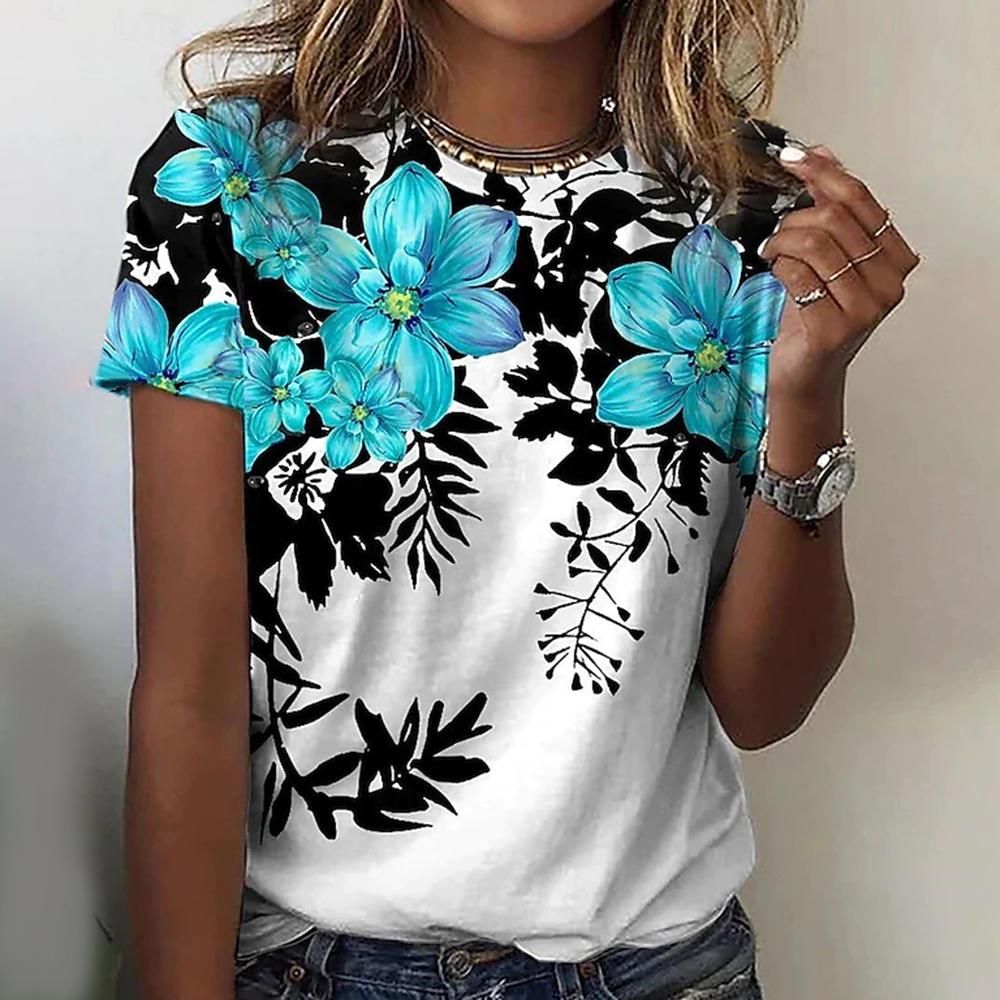 Fashion Letter 3D Printed Women's Short Sleeve T-Shirts New Casual T-Shirt Top Summer Loose Tops Tees Female Clothing Oversized