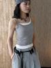 Louvre Spring/Summer Women's Color Block Double Strap Hollow Back Camisole Top