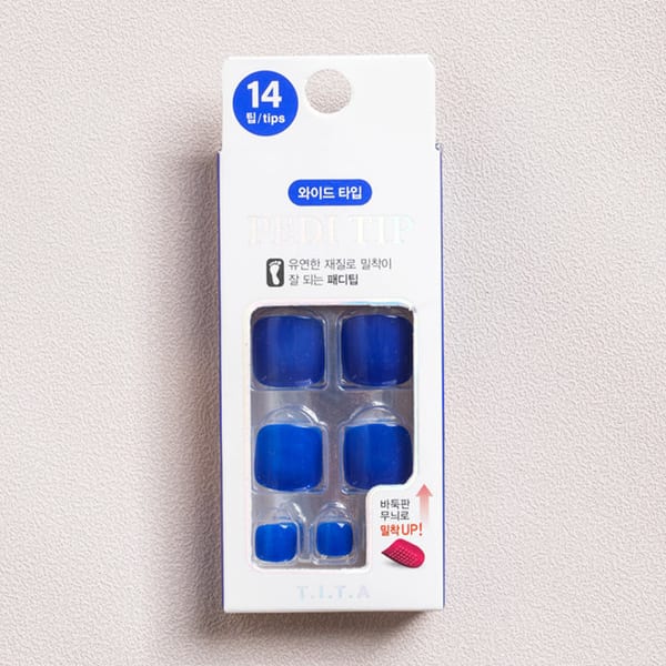 Solid Pedi Tip Coral Blue 14 Packs