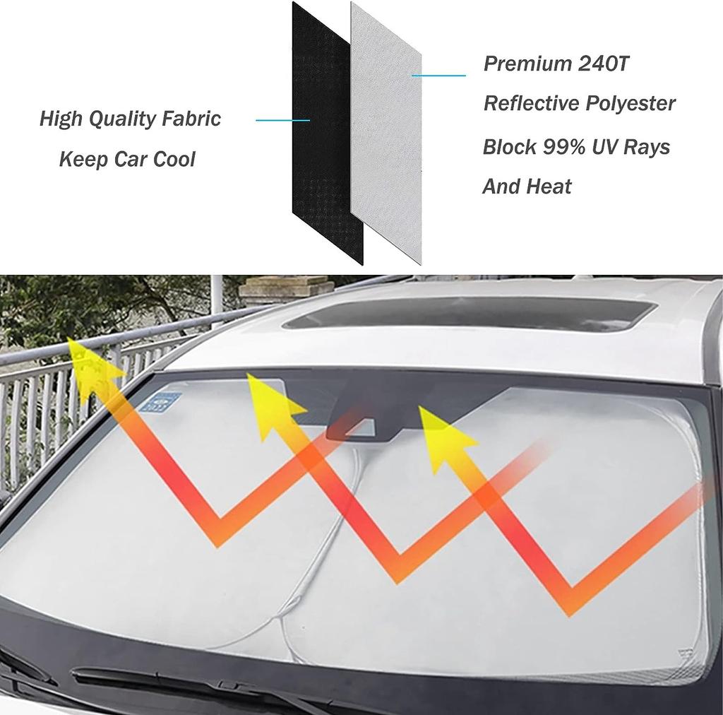 Pro Tes-la Model Y Model 3 Sluneční clona na čelní sklo, Skládací sluneční clona na přední okno Plný kryt, Ochrana proti teplu a UV záření25 Příslušenství