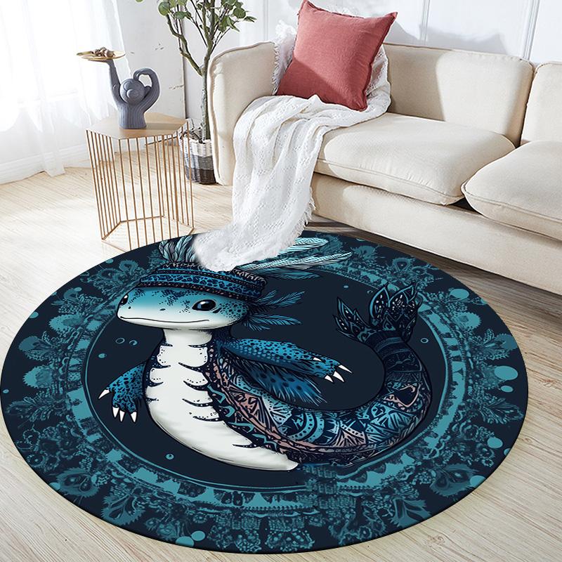 

Salamander,Round Area Rug,Carpet Rug for Living Room Bedroom Sofa Playroom Decor,Non-slip Floor Mat 80cmx80cm