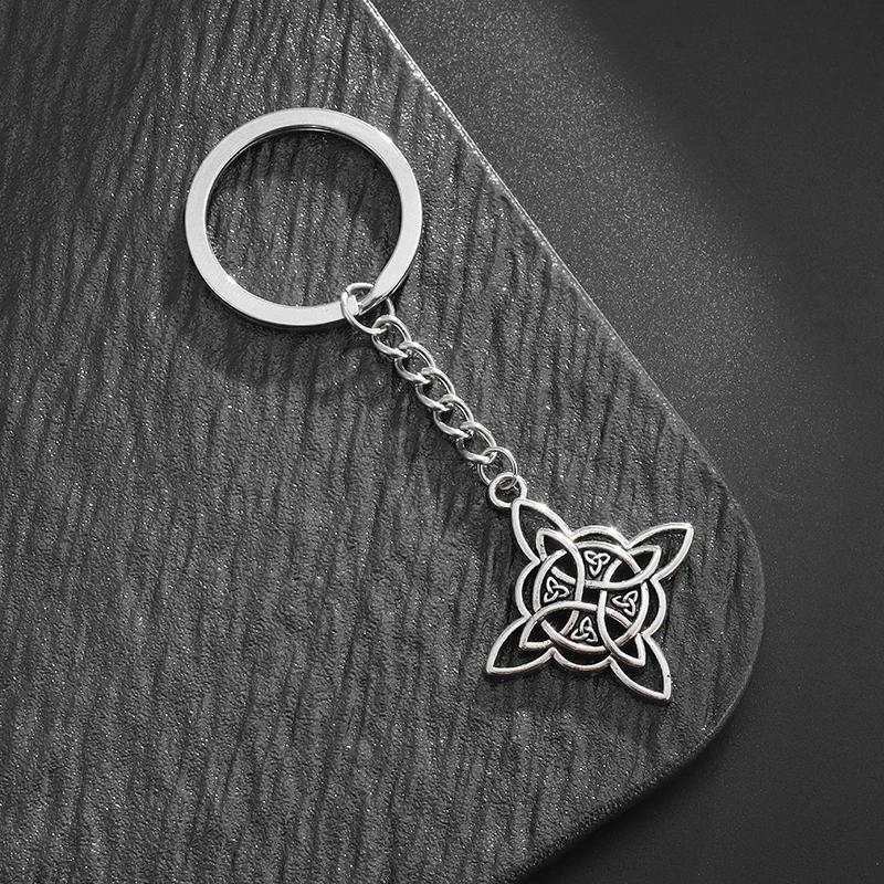 Vintage Witch Knot Necklace Stainless Steel Magic Knot Pagan Wicca Symbol Pendant for Men Women Celtic Knot Jewelry Gifts