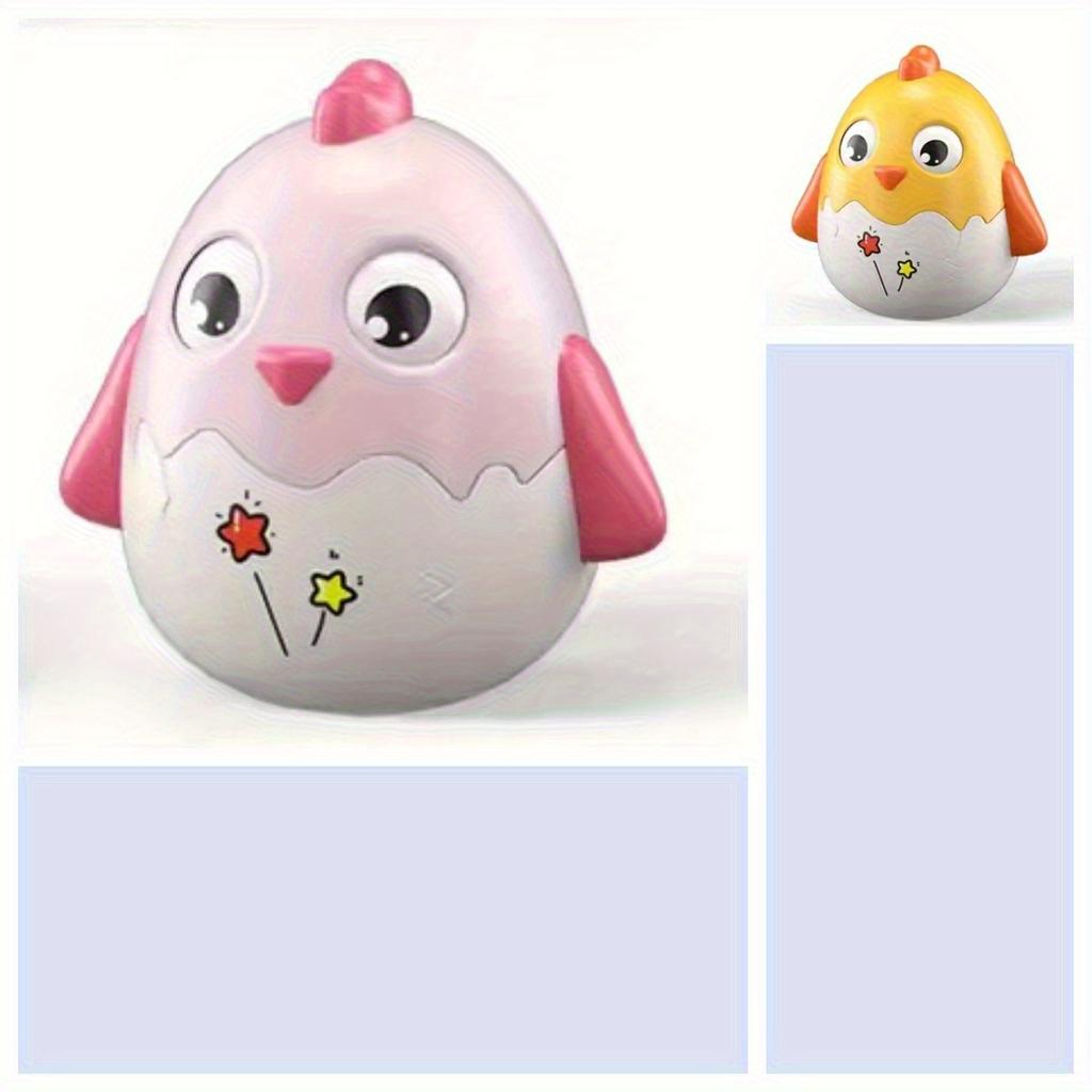 Chick Toy with Wobbly Base Interactive Learning Decoration, Pastel Yellow, Pink, Green, Neutral Colors Safe Sensory Play for Birthday Party Decoration