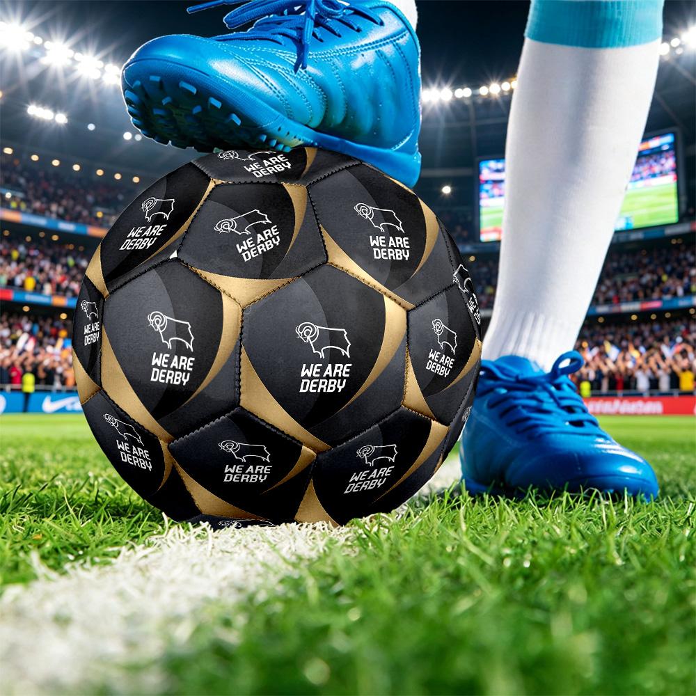 Derby County Football Pallone da Calcio Stampato Taglia 5, Pallone da Calcio Antiscivolo per Partite Adulti Souvenir per i tifosi di Calcio