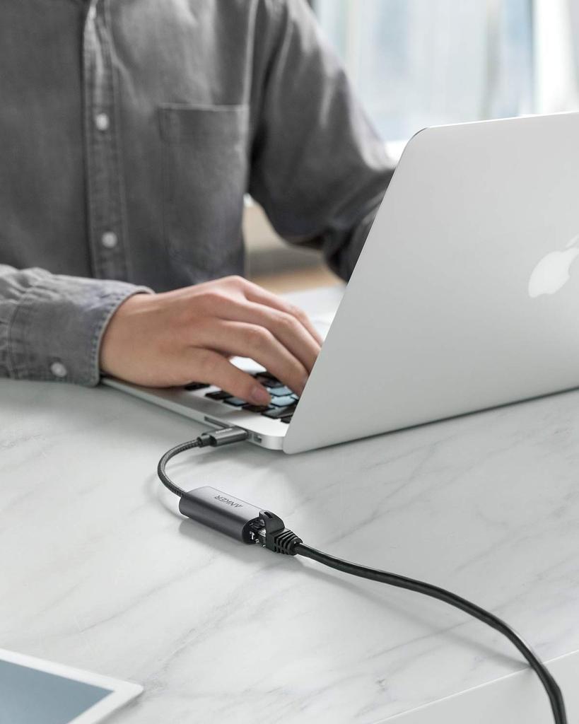 Anker PowerExpand Ethernetový adaptér Až 1 Gbps Rychlá ethernetová komunikace pro Windows MacBook Pro Air USB-A & -