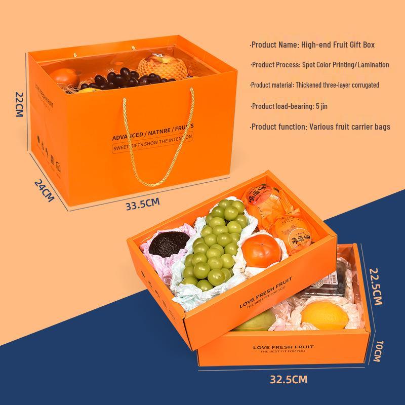 Ins Style Transparent Fruit & Flower Gift Box, 10 Jin Capacity, Leather Mixed Gift Box