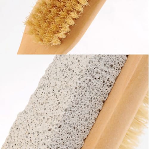 Bigmind Foot Pumice Toenail Brush, Exfoliating, Natural Bristles, Toenail and Heel File, Foot Care Brush, Clean Heels