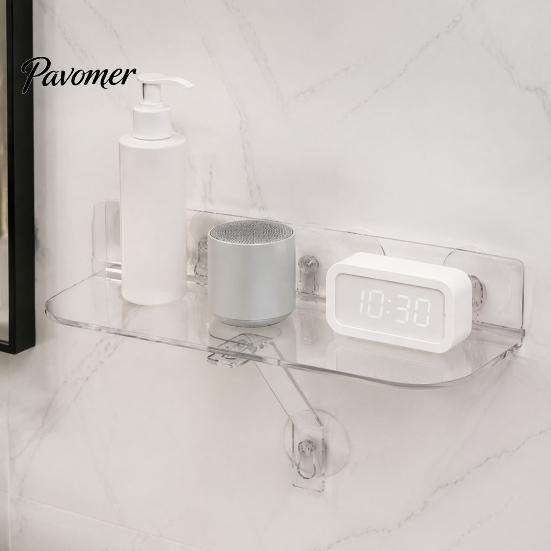 Kitchen Window Herb Stand Sill Plant Shelf with Strong Suction Cups, Clear Acrylic Wall Small Item Display Rack Mounted Floating Ledge, for