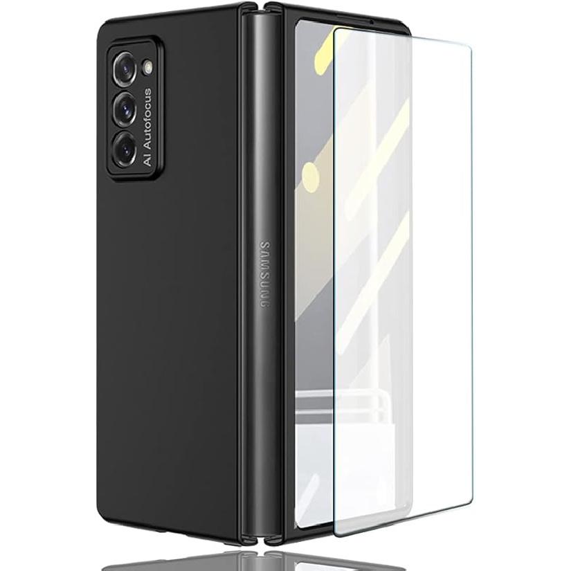 Case for Samsung Galaxy Z Fold 2 5G,Case with Glass Tempered Film,Ultra Thin Anti-Knock Combination Film Hard Matte Shockproof Protective Cover Shell
