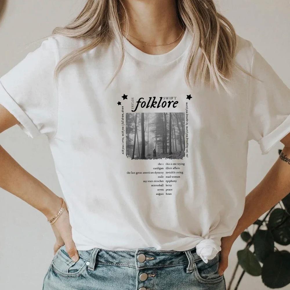 Folklore TS tracklist aesthetic Shirt Folklore Comfort Colors® Shirt Aesthetic Boho music T-shirt Women's Y2K Top Gift