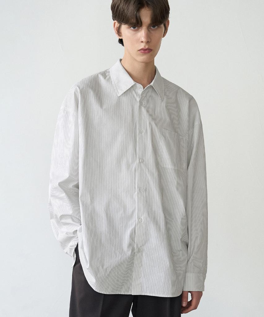 DRAW FIT Tidy Minimalist Striped Shirt [White]