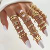 23 Pcs/Set Vintage Punk Ring Set Geometric Knuckle Rings Set  Girls Party Jewelry Accessories Gifts