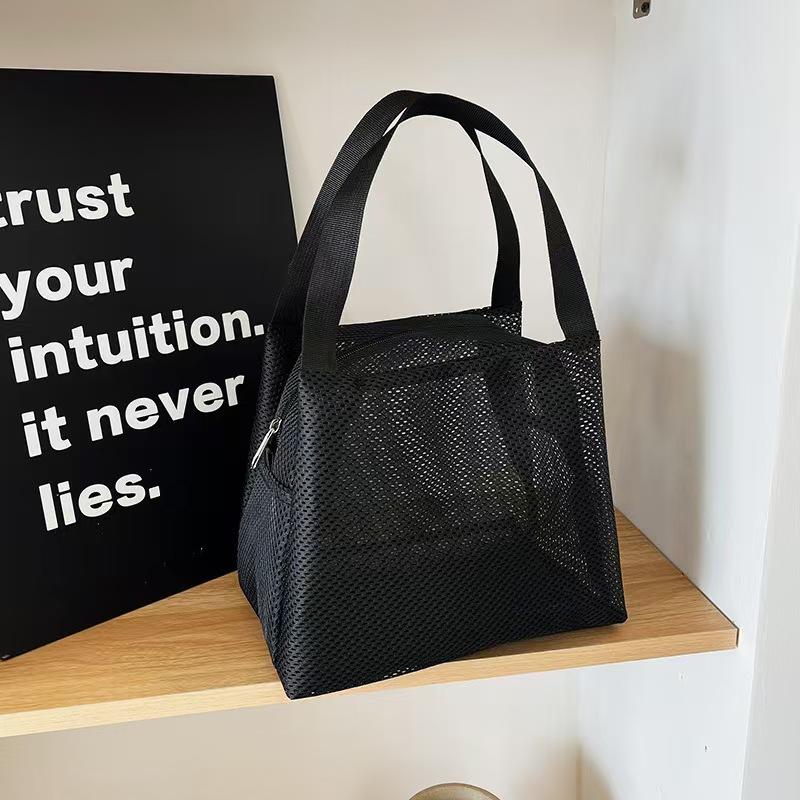 Mesh bag large capacity with handle, bag travel, makeup bag, beach bag portable, bag cosmetic zipper  Shopping bag,