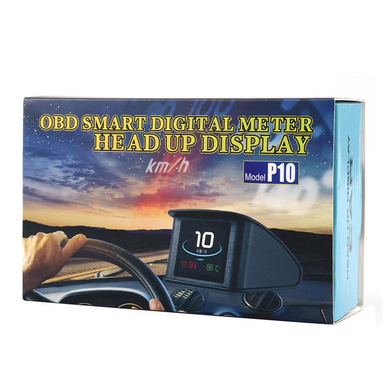 2025 Newest P10 Universal LCD Car Digital Large Screen OBD Monitor Head Up Display Overspeed Alarm Angine Gauge Car Accessories