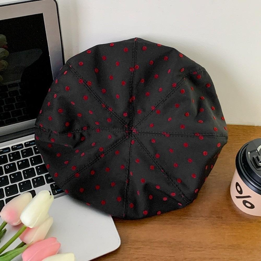 Versatile Painter Berets Korean Beanie Cap Vintage Polka Dot Berets  Female