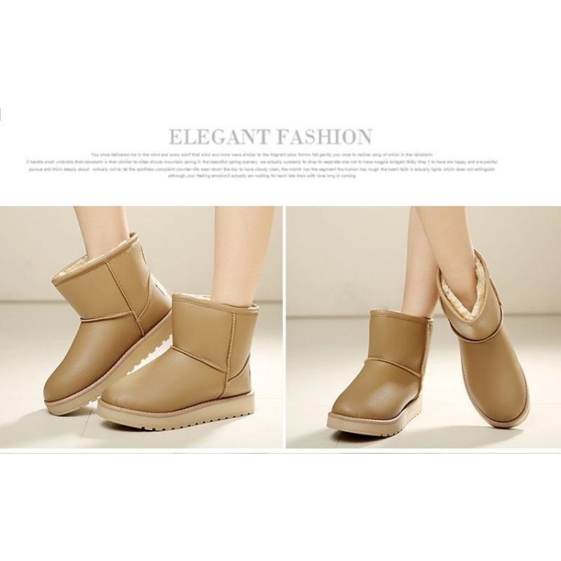 Women Winter Short Snow Boots Faux Fur Lined Flat Casual Shoes