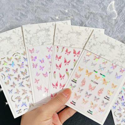 Self-adhesive Gel Nail Butterfly Sticker Pad Mother-of-pearl Aurora