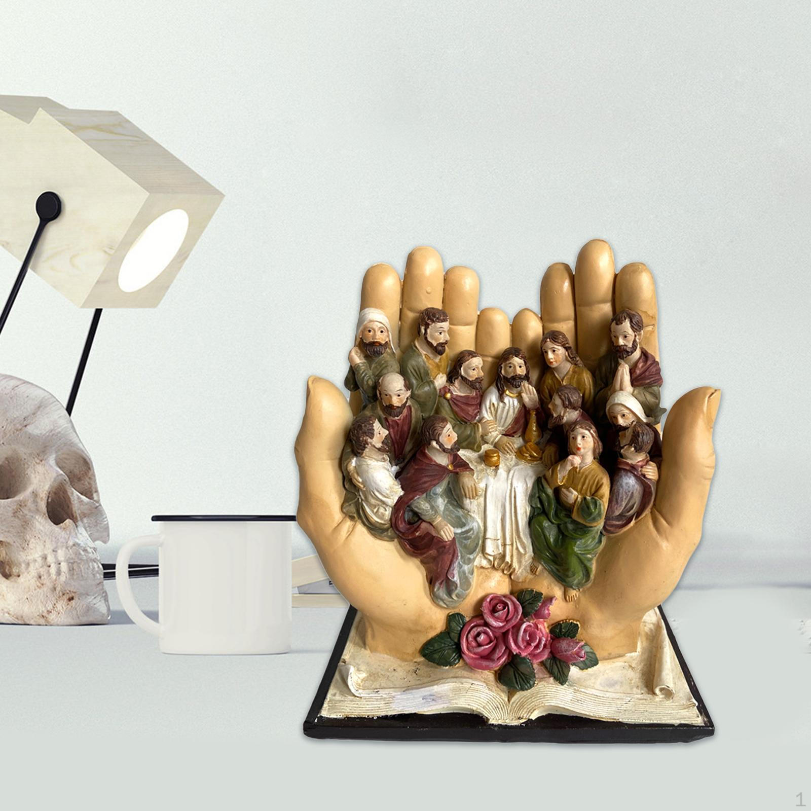 

Last Supper Sculpture Ornament Statue Tabletop Artwork Colorful