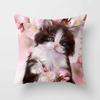 Cute Cat  Print Polyester Cushion Cover 45x45 Throw Pillow Case For Sofa Car Home Decorative Pillowcase Pillow Cover