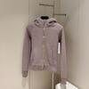 Autumn women's full zipper slim fit hooded fleece sweater casual outdoor slimming sports jacket