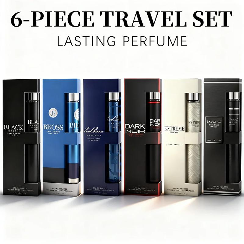 6-Piece Travel Set, Men's and Women's Eau De Toilette Spray, Long-Lasting Fragrance, 6 Different Flavors, Perfect for Holiday Gift