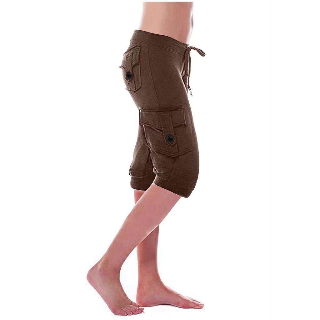 Women's Stretch Buttoned Multi-Pocket Yoga Pants