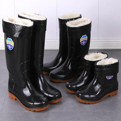 Chaussures de pluie à semelle épaisse en tendon de bœuf, assurance travail pour hommes, antidérapantes et résistantes à l'usure, bottes d'eau en polaire, construction, colle, lycée, courtes tu