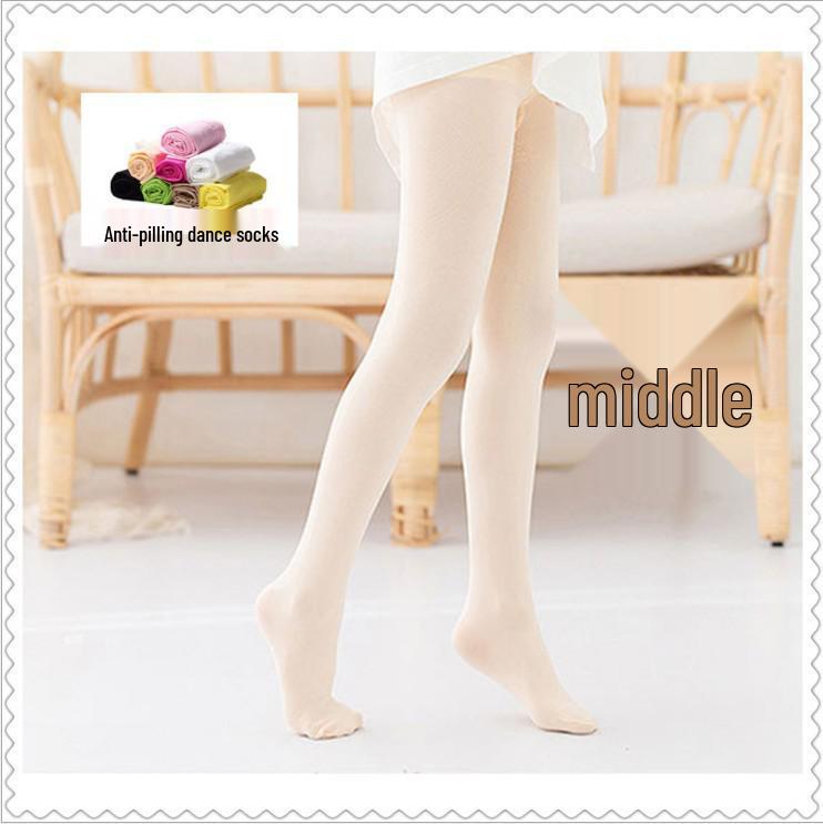 Children's Thin Velvet Dance Tights, Anti-Pilling White Ballet Pants and Socks