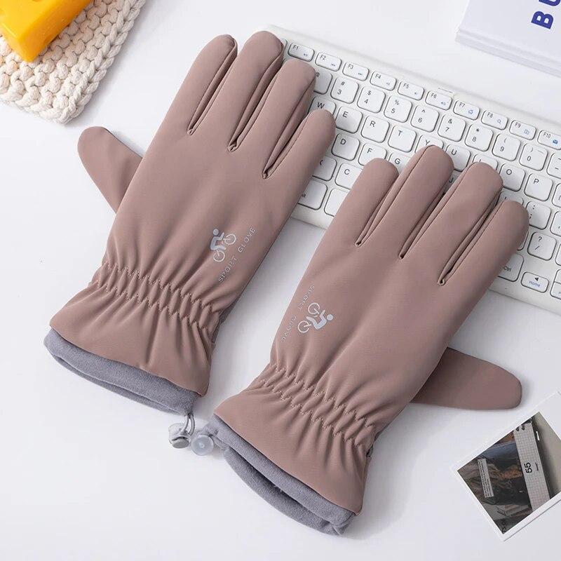 Winter Women Gloves Touch Screen Thickened Keep Warm Outdoor Riding  Windproof Gloves