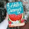 Vintage Watermelon Wall Art Metal Tin Sign - Summer Beach Kitchen Decor, Home Bar Ice Fruit Decoration