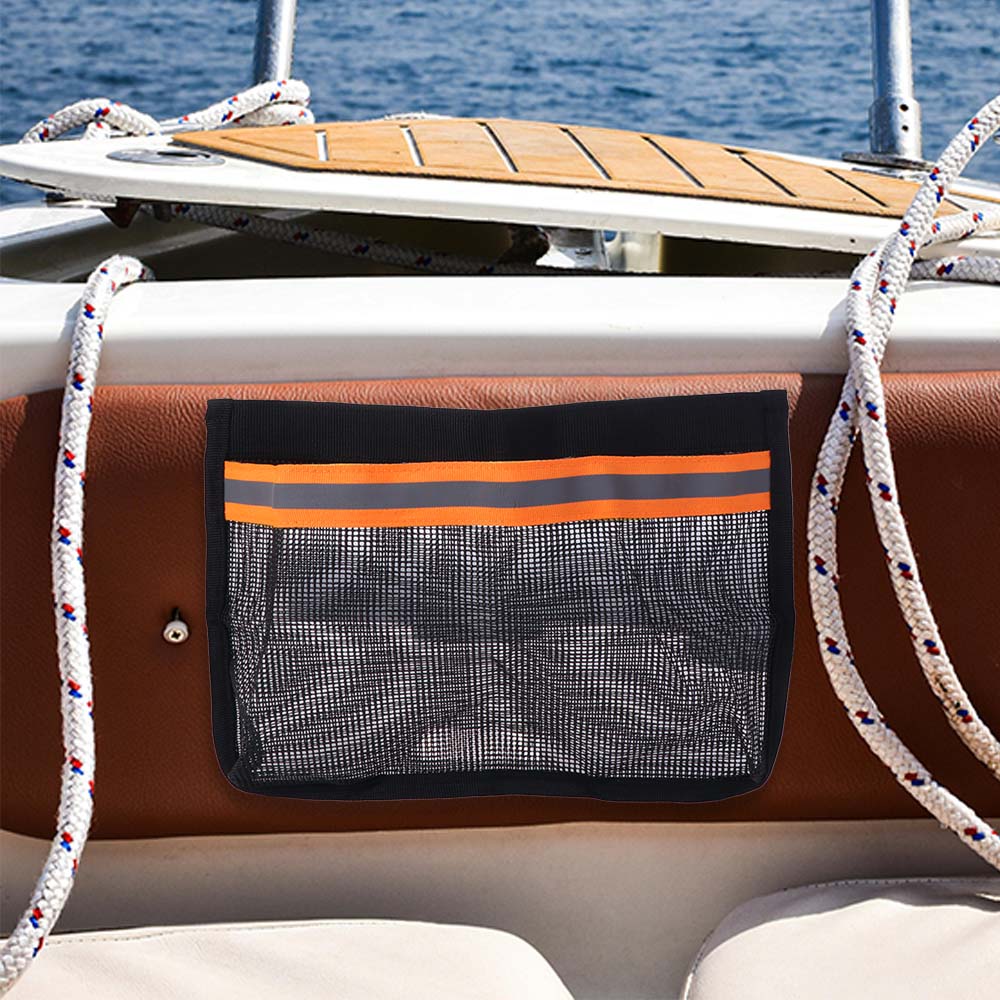 Removable Marine Organizers with Reflective Strips Deck Storage Pouch  for Fishing