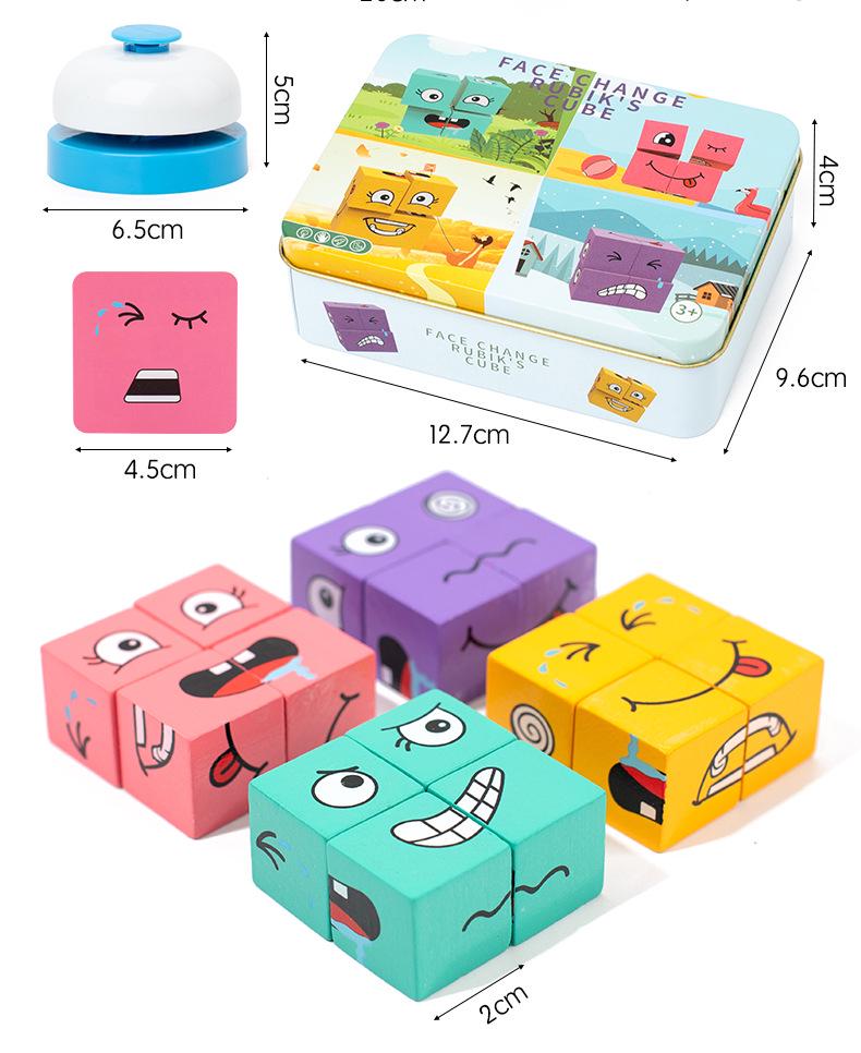 Iron Box Face-Changing Magic Cube Early Childhood Educational Puzzle Blocks