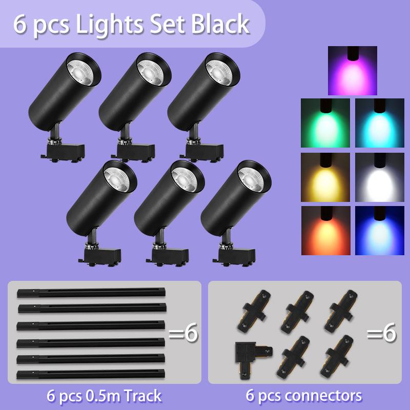 Track Light LED RGB Color Set Stage Lighting Fixture Lamps 220V Rail Ceiling Spot Led Disco Lights Decoration Bedroom Track Lamp