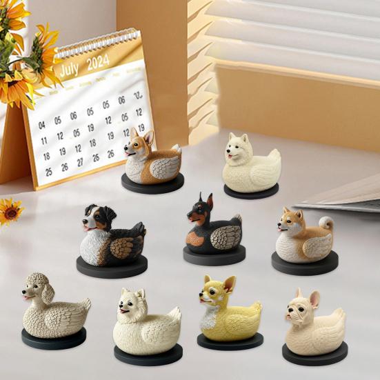 Yousheng Dog Duck Figurine French Bulldog Corgi Samoyed Dobermann Border Collie Statue Sculpture Home Office Decoration Ornament
