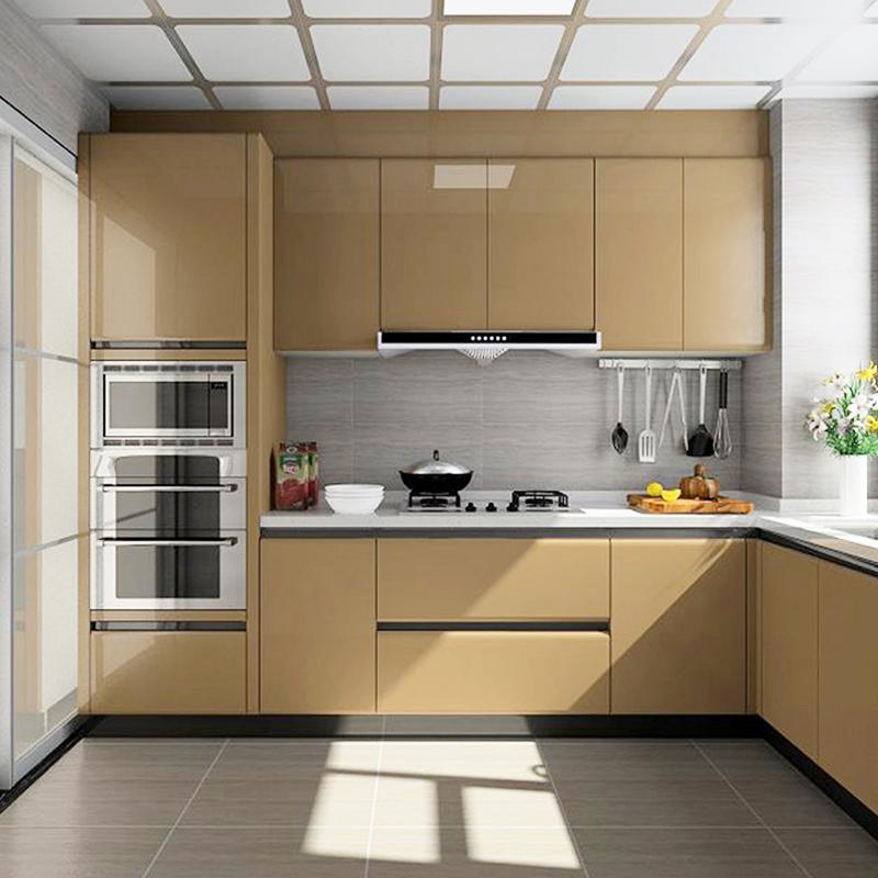 WZF Self-adhesive Kitchen Oil-proof Waterproof Vinyl Wallpaper Room Wardrobe Cabinet High Gloss Paste Furniture 3D Wall Stickers
