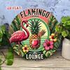 2D Metal Wall Art Decor for Home Cafe Flamingo Tropical Style