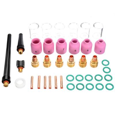 40pcs TIG Welding Torch Collet Gas Lens Glass Cup Kit for WP-9/20/25