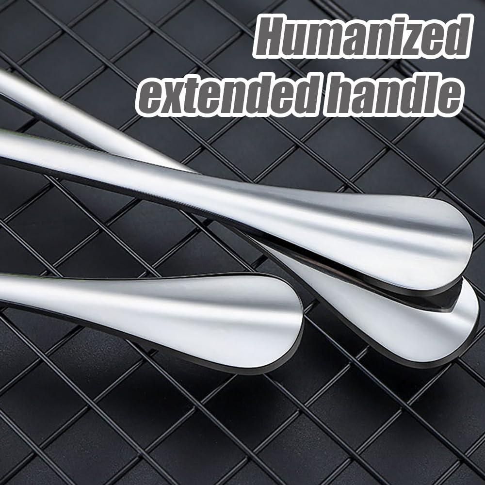 1 Pack Stainless Steel Serving Spoon Silver Square Head Serving Spoon Food Grade Stainless Steel Long Handle Large Spoon Cutlery