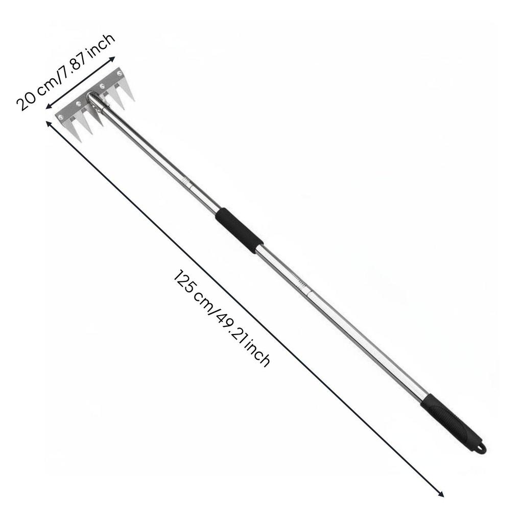 Weeding Rake Heavy Duty Detachable Soil Tiller Hoe RustResistant and Cultivator Combo Tool for