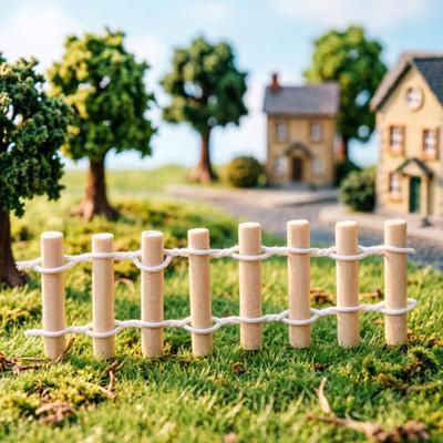 Mini-Feengartenzaun 3,5x1,2" Miniatur-Holz-Dekorations-Spalier Bau-Modell für Mikrolandschaft Puppenhaus-Zubehör