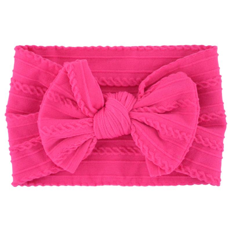 Solid Color Bow Baby Headbands, Soft Elastic Nylon Wide Hairbands for Infants