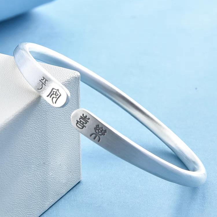 

Матовый браслет в старинном стиле, женский простой браслет в национальном стиле, открытый окрашенный в черный цвет, простой браслет в этническом стиле