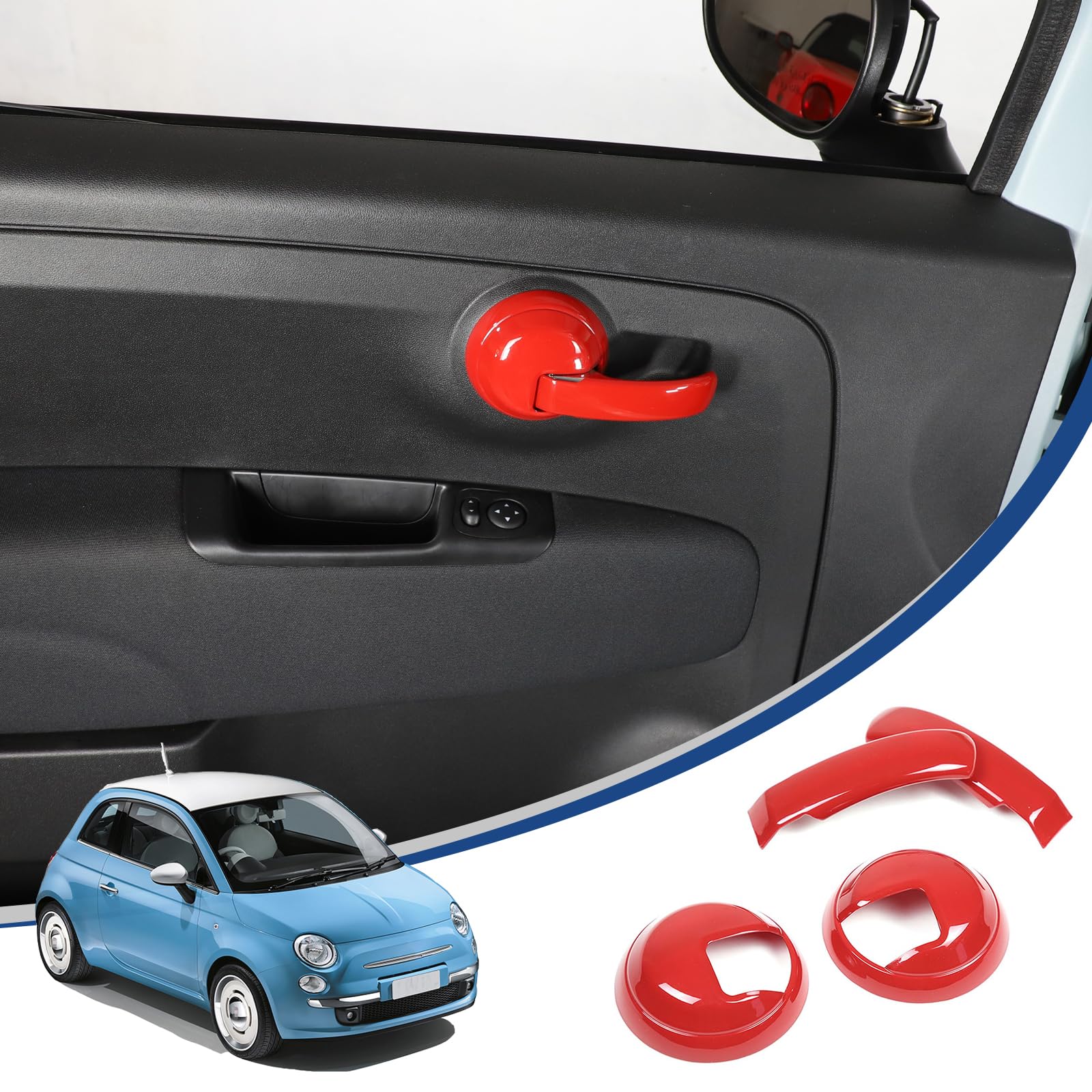 

Hcilloend Панели рулевого колеса для нового Fiat 500 Ручка двери Роскошный интерьер Рулевое колесо Царапина Царапина Пятно Легкий Карбоновое волокно Набор из 4