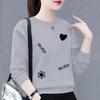 Korean Version of Women's Sweaters Women's Loose Printed Mother Clothes Thin Round Neck Long-sleeved Tops Women's Spring and Autumn