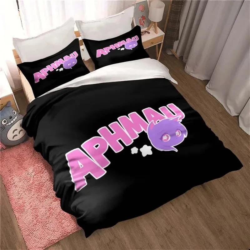 APHMAU Sängkläder Påslakanset Enkelt Dubbelt King Size Kawaii Tecknat Aphmau Vuxna pojkar Sovrum Påslakan och Örngott