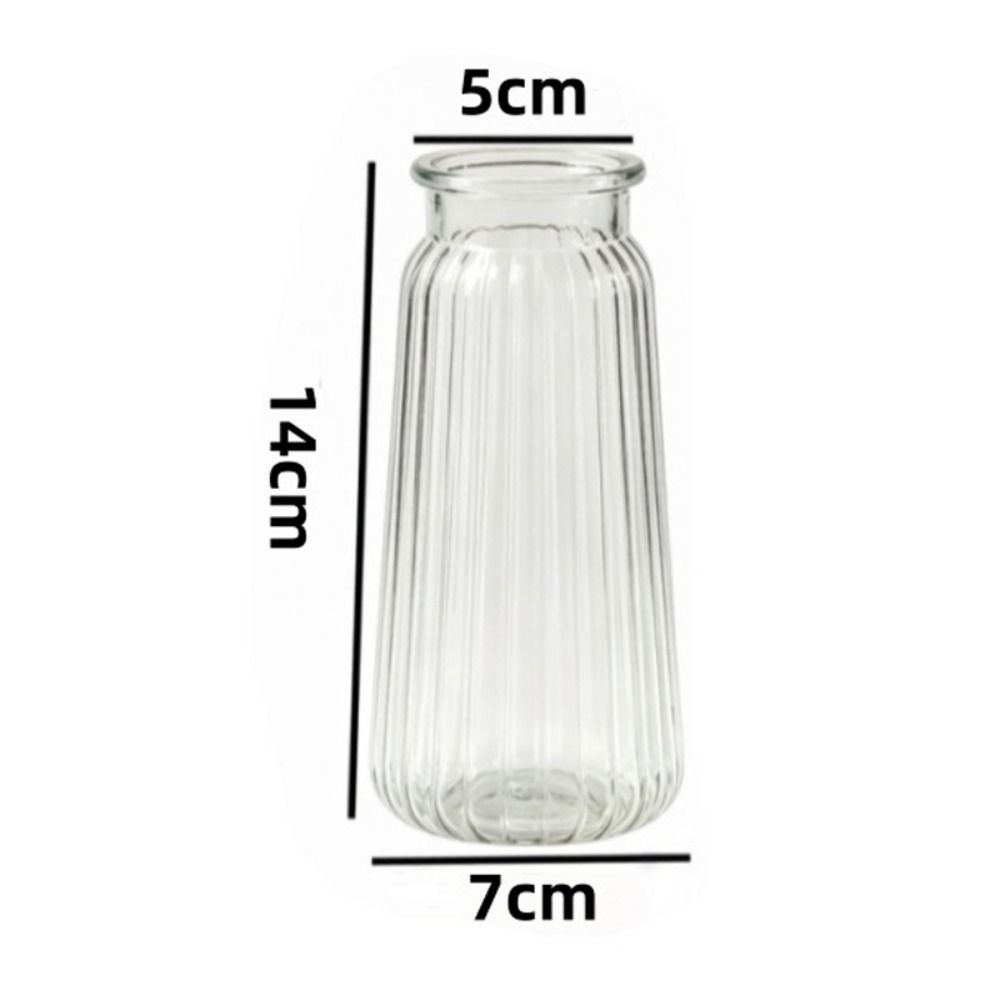Ribbed Design Clear Flower Vase Nordic Style Flower Arrangement Cylinder Vases Home Decoration