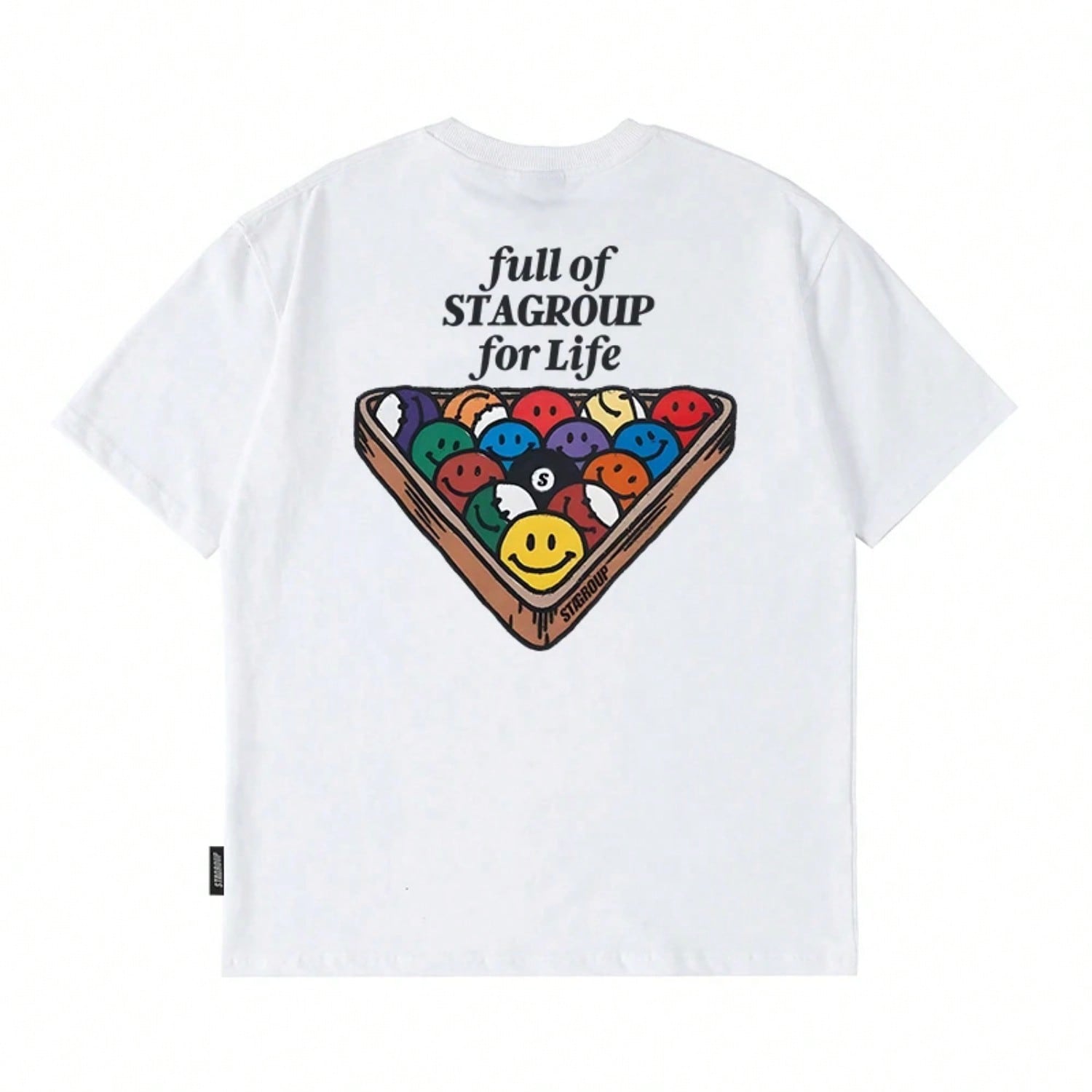 The 2025 Summer New Short-Sleeved T-Shirt With Cute Billiard Print Round Neck S разноцветный