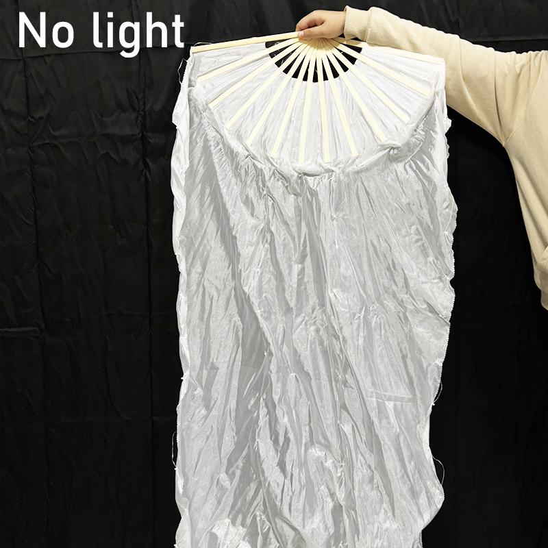 1.5M LED Dance Fan Belly Dance Ballet Fan Women Dance Party Stage Show Props LED Long Silk Fans Glowing Silk Cloth Hand Held Fan