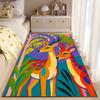 Colorful Deer Pattern Carpet with Tropical Leaves Design Suitable for use as an anti-slip for living room bedroom sofas