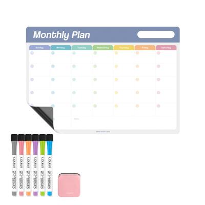 LOUKIN Whiteboardark Elektrostatisk Kjøleskap Oppslagstavle Gjenbrukbar 1 Månedlig 6 Tavle og 1 EVA-tavlesett, Selvklebende, Planlegger, Kalender, Tavle,